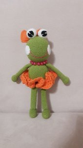Sevimli Kurbağa Amigurumi Organik Oyuncak - 1
