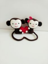 Sevgili Maymunlar Amigurumi Organik Oyuncak - 1