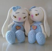 Sempatik Tavşan Amigurumi Organik Oyuncak - 1