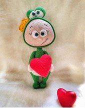 Bonnie Kurbağa Amigurumi Organik Oyuncak - 1