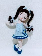 Mavi Çitlembik Bebek Amigurumi Organik Oyuncak - 1