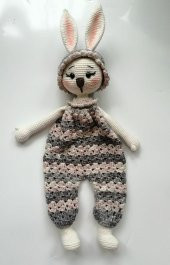 Uykucu Tavşan Zoyi Uyku Arkadaşı Amigurumi Organik Oyuncak - 1