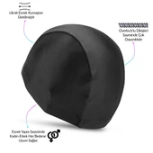 4lü Set Yüzücü Gözlüğü Kumaş Bone Kulak Ve Burun Tıkaçlı Set Yüzme Havuz Deniz Gözlüğü Siyah thumbnail 8