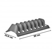 Tencere,Kapak,Tabak,Tava Düzenleyici Raf Stant Organizer 7 Bölmeli Plastik Tabaklık - 4
