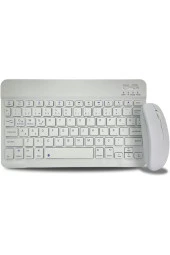 Bluetooth Kablosuz Ingilizce Klavye Ve Fare Şarj Edilebilir Alüminyum Alaşımtaşınabillir Midiklavye thumbnail 1