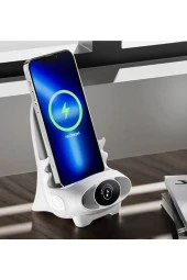 3 In 1 Kablosuz Şarj Istasyonu /telefon Tutucu Masaüstü 15w Qi Iphone Stand Dock Şarj - 1