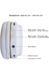 Kablosuz Kulaklık Renkli Aux Kablo Tf Kart Desteği Konforlu Kaliteli Müzik Colorful Light - 4