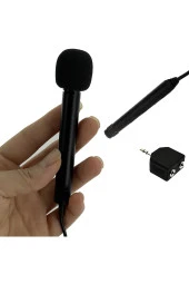 Mini El Mikrofonu Professional Röportaj Kulaklık Mikrofon Birleştirici Aparatlı Mini El Mikrofonu - 2