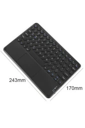 Taşınabilir Ultra Ince Kablosuz Ipad/tablet/pc/telefon Touchpad Slim Bluetooth Klavye Siyah - 3
