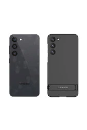 Galaxy S23 Plus Ile Uyumlı Kılıf Z- Ays Kamera Korumalı Dikey Standlı Siyah Mat Görünümlü Kapak thumbnail 3