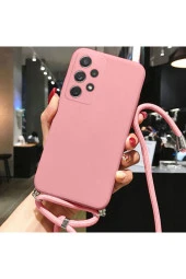 Redmi Note 12 4G ile Uyumlu Ipli Boyun Askılı Silikon Kılıf Kadife Iç Yüzeyli Epiphany Kılıf Pembe thumbnail 1