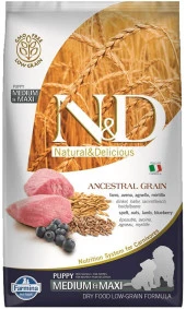 N&D Düşük Tahıllı Kuzu Etli ve Yaban Mersinli Orta ve Büyük Irk Yavru Köpek Maması 12 Kg - 1
