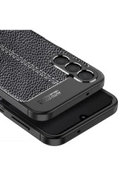 Galaxy A24 Ile Uyumlu Silikon Kılıf Niss Silikon Deri Görünüm Ultra Slim Fit Kılıf Lacivert thumbnail 3