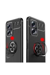 Xiaomi Redmi Note 12 5g Ile Uyumlu Kılıf Ravel Yüzük Tutuculu Standlı Silikon Siyah-mavi thumbnail 2