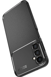 Galaxy A24 Ile Uyumlu Kılıf Karbon Delüx Parmak Izi Yapmayan Ultra Slim Tpu Silikon Lacivert thumbnail 3