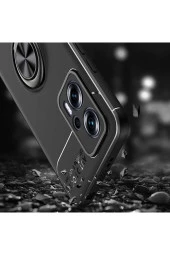 Xiaomi Redmi Note 12 5g Ile Uyumlu Kılıf Ravel Yüzük Tutuculu Standlı Silikon Mavi thumbnail 4