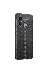 Xiaomi Redmi 12c Ile Uyumlu Silikon Kılıf Niss Silikon Deri Görünüm Ultra Slim Fit Kılıf Siyah thumbnail 1