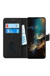 Samsung Galaxy A24 Ile Uyumlu Kılıf Stand Olan Kartvizitli Ve Para Gözlü Kumaş Desen Cüzdan Kılıf thumbnail 1