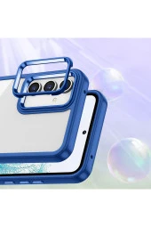 Galaxy A14 Ile Uyumlu Kılıf Kontrast Renk Tasarımlı Cynosure Kapak Rose Gold thumbnail 2