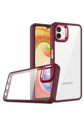 Galaxy A04e Ile Uyumlu Kılıf Kontrast Renk Tasarımlı Cynosure Kapak Kırmızı thumbnail 1