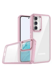 Galaxy A14 Ile Uyumlu Kılıf Kontrast Renk Tasarımlı Cynosure Kapak Rose Gold thumbnail 1