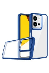 Vivo Y16 Ile Uyumlu Kılıf Kontrast Renk Tasarımlı Cynosure Kapak Lacivert thumbnail 1