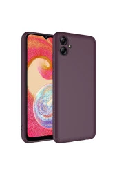 Galaxy A04e Ile Uyumlu Kılıf Kadife Iç Yüzey Silikon Z-mara Lansman Vieri Kılıf Koyu Mor thumbnail 3