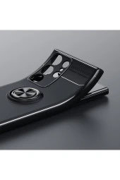 Galaxy S23 Plus Ile Uyumlu Kılıf Yüzük Tutuculu Mıktanıslı,standlı Novel Silikon Mavi thumbnail 4