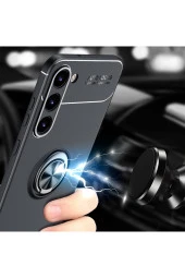 Galaxy S23 Ile Uyumlu Kılıf Yüzük Tutuculu Mıktanıslı,standlı Novel Silikon Siyah thumbnail 4