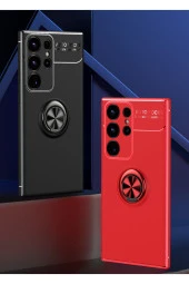 Galaxy S23 Plus Ile Uyumlu Kılıf Yüzük Tutuculu Mıktanıslı,standlı Novel Silikon Siyah thumbnail 2