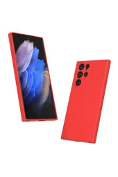 Galaxy S23 Ultra Ile Uyumlu Kılıf Kadife Iç Yüzey Silikon Z-mara Lansman Vieri Kılıf Kırmızı thumbnail 1