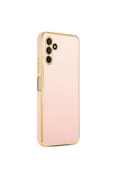 Galaxy A04s Ile Uyumlu Kılıf Gold Kenar Pastel Renkli Halcyon Z-bark Kapak Rosegold - 1