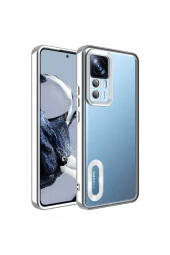 Xiaomi Mi 12tile Uyumlu Kılıf Kamera Korumalı Logo Gösteren Colored Z-omega Kapak Gümüş thumbnail 3