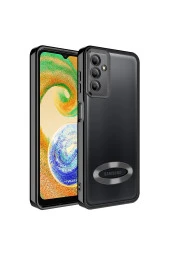 Galaxy A04s Ile Uyumlu Kılıf Kamera Korumalı Logo Gösteren Colored Z-omega Kapak Siyah thumbnail 1