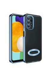 Galaxy A13 4g Ile Uyumlu Kılıf Kamera Korumalı Logo Gösteren Colored Z-omega Sierra Mavi thumbnail 1