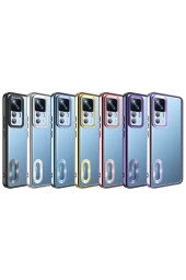 Xiaomi Mi 12t Pro Ile Uyumlu Kılıf Kamera Korumalı Logo Gösteren Colored Z-omega Kapak Rosegold thumbnail 2