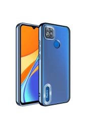 Redmi 9 Pro Ile Uyumlu Kılıf Kamera Korumalı Logo Gösteren Colored Z-omega Kapak Mavi Açık thumbnail 3