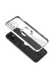 Iphone 11 Ile Uyumlu Kılıf Kamera Korumalı Logo Gösteren Colored Z-omega Kapak Mavi thumbnail 2