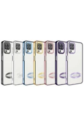 Galaxy M12 Ile Uyumlu Kılıf Kamera Korumalı Logo Gösteren Colored Z-omega Derin Mor thumbnail 2