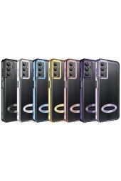 Galaxy A04s Ile Uyumlu Kılıf Kamera Korumalı Logo Gösteren Colored Z-omega Kapak Lila thumbnail 2