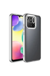 Redmi Note 10sile Uyumlu Kılıf Kamera Korumalı Logo Gösteren Colored Z-omega Kapak Gümüş thumbnail 1