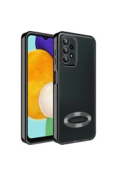 Galaxy A13 4g Ile Uyumlu Kılıf Kamera Korumalı Logo Gösteren Colored Z-omega Siyah thumbnail 3