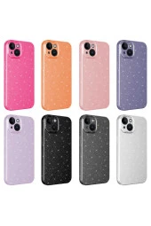 Apple Iphone 13 Ile Uyumlu Kılıf Kamera Korumalı Simli Lüks Koton Kapak Pembe Koyu thumbnail 2