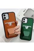 Iphone 12 Pro Max Ile Uyumlu Kılıf Stand Olabilen Deri Kılıf Kartlık Özellikli Emollient Kılıf thumbnail 5