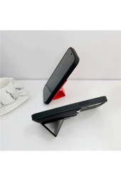 Iphone 13 Pro Ile Uyumlu Kılıf Stand Olabilen Deri Kılıf Kartlık Özellikli Emollient Kılıf thumbnail 4