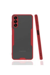 Galaxy A04s Ile Uyumlu Kılıf Renkli Kenar Perfe Tpu Silikon Kırmızı thumbnail 4