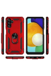 Galaxy A04s Ile Uyumlu Kılıf Shockprof Yüzük Tutuculu Vega Kırmızı - 4