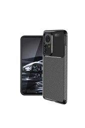 Xiaomi Mi 12t Ile Uyumlu Kılıf Karbon Delüx Tpu Silikon Siyah thumbnail 1