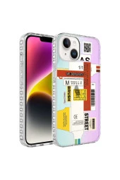 Iphone 14 Plus Ile Uyumlu Kılıf Desenli Airbag Kenarlı Renkli Desenli Street Silikon thumbnail 3