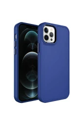 Iphone 12 Pro Max Ile Uyumlu Kılıf Metal Çerçeve Tasarımlı Pastel Renkli Sert Ebullience Pembe Açık thumbnail 4